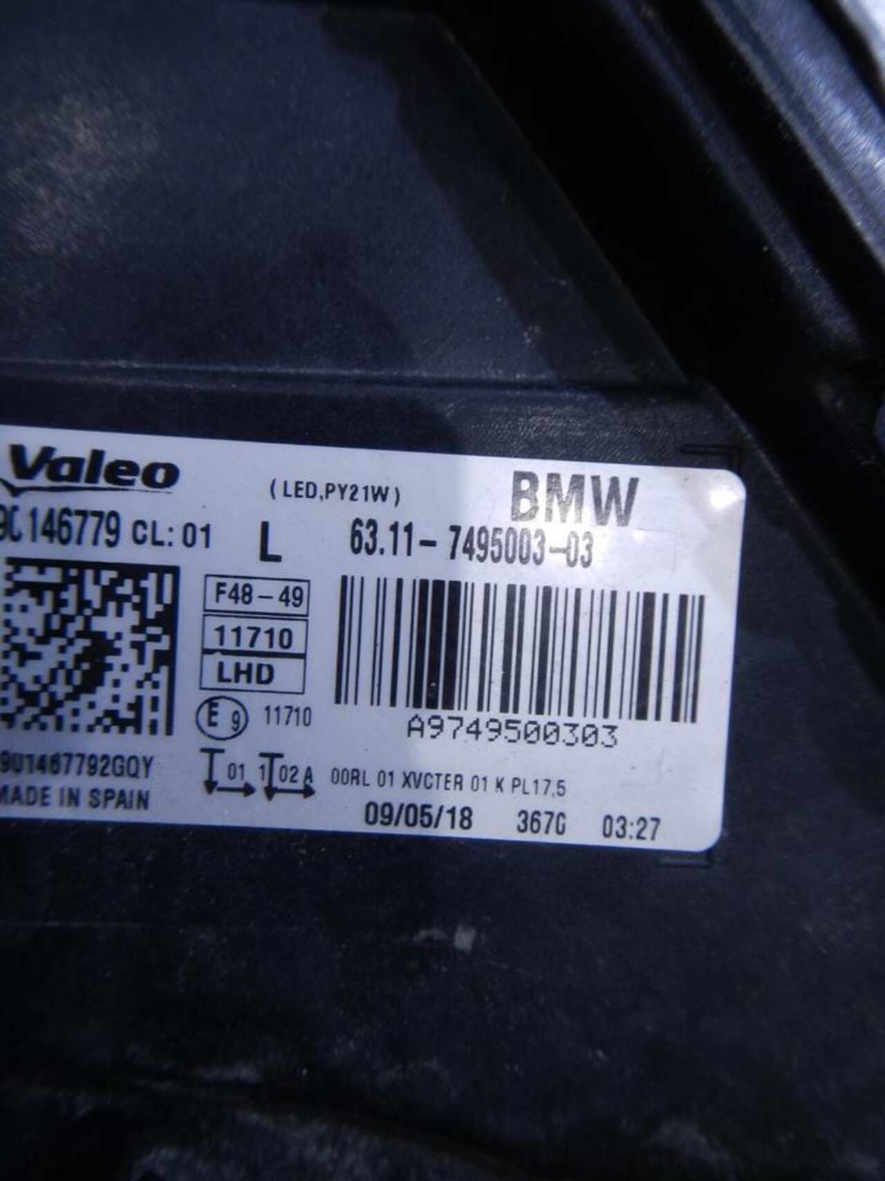 Фара левая BMW X1 F48 (2015-2019) 63117436461 0000001523331