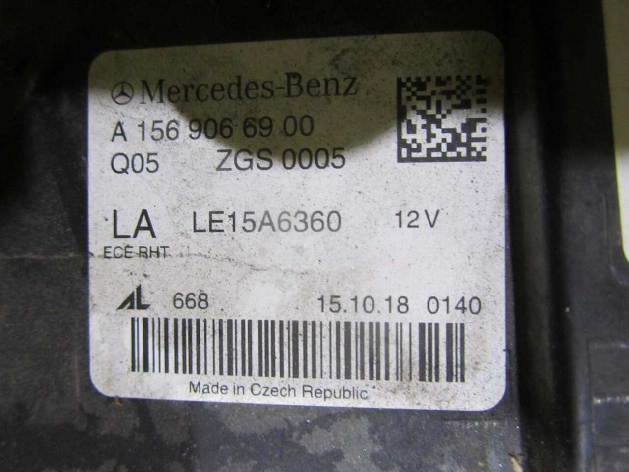Фара левая MERCEDES-BENZ GLA X156 (2017-2020) A1569067500 0000001111958